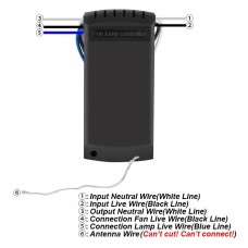 Universal Σετ Τηλεχειριστήριο-Δέκτης Εντολών Για Ανεμιστήρες Οροφής Με Λάμπα